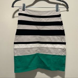 Express colorblock bodycon skirt